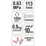 Yato YT-09703 Δράπανο Αέρος (Αεροδράπανο) 10mm