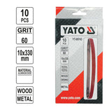 Yato YT-09743 Γυαλόχαρτο Ταινία Λείανσης Ξύλου - Μετάλλου 10x330mm Ν.60 Σετ 10 Τεμ