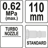 YATO - ΠΙΣΤΟΛΙ ΑΕΡΑ ΜΑΚΡY TURBO  YT-23723