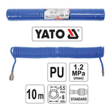 Yato YT-24202 Σωλήνας (Λάστιχο) Σπιράλ Παροχής Αέρα Με Ταχυσυνδέσμους 5.5mm x 8mm x 10mtr