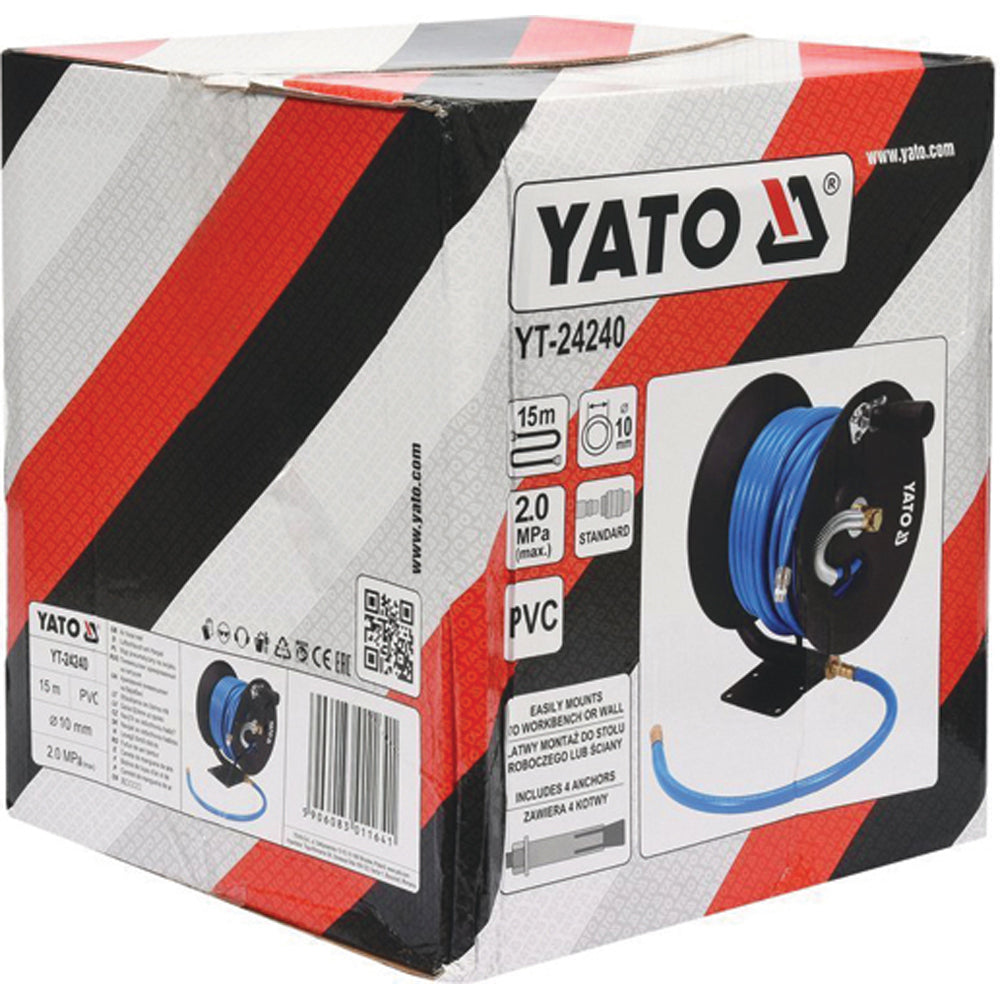 Yato YT-24240 Μπαλαντέζα (Καρούλι) Με Λάστιχο Παροχής Αέρα 10mm x 15mtr