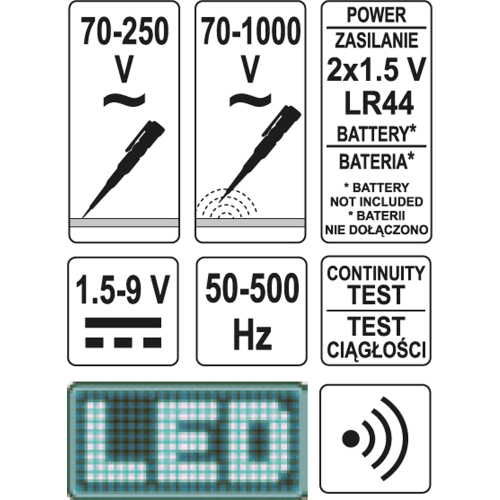 Yato ΥΤ-28631 Ψηφιακό Δοκιμαστικό Κατσαβίδι LED