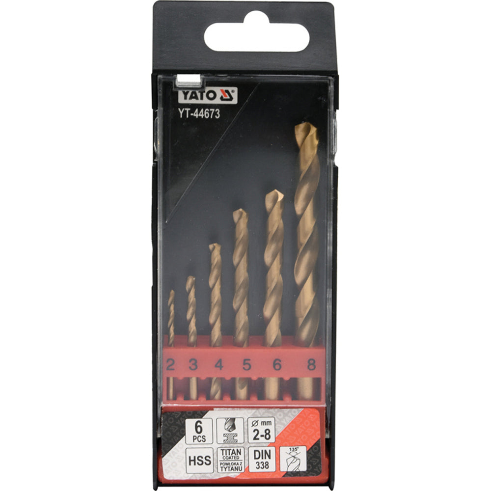 Yato YT-44673 Τρυπάνια Σετ 6Tμχ HSS-ΤITAN 2-8mm