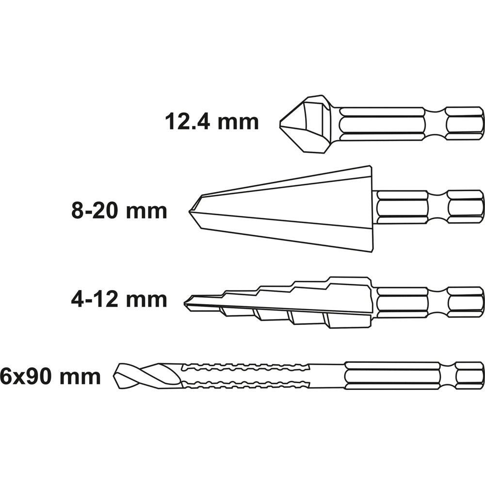 Yato YT-44705 Κοπτικά Μετάλλων HSS Σετ 4 Τεμ