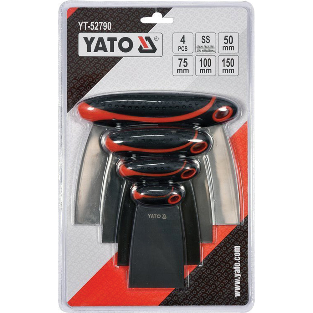 Yato YT-52790 Σπάτουλες Ατσαλίνες Ανοξείδωτες Σετ 4 Τεμ