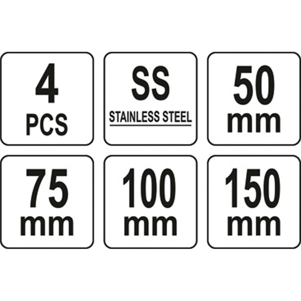 Yato YT-52790 Σπάτουλες Ατσαλίνες Ανοξείδωτες Σετ 4 Τεμ