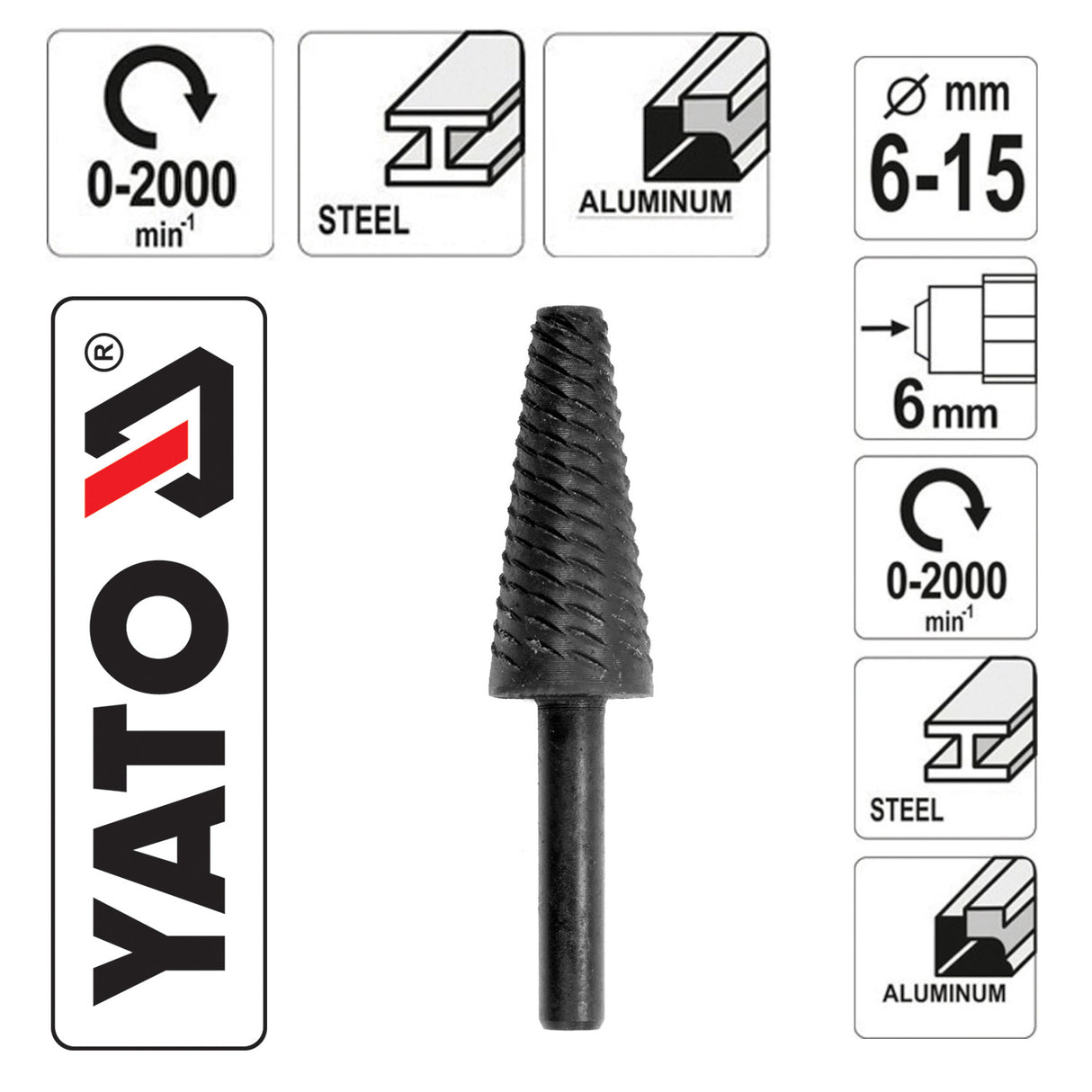 Yato YT-61701 Ράσπα Λείανσης Καθαρισμού Επεξεργασίας Για Μέταλλο HSS Κωνική