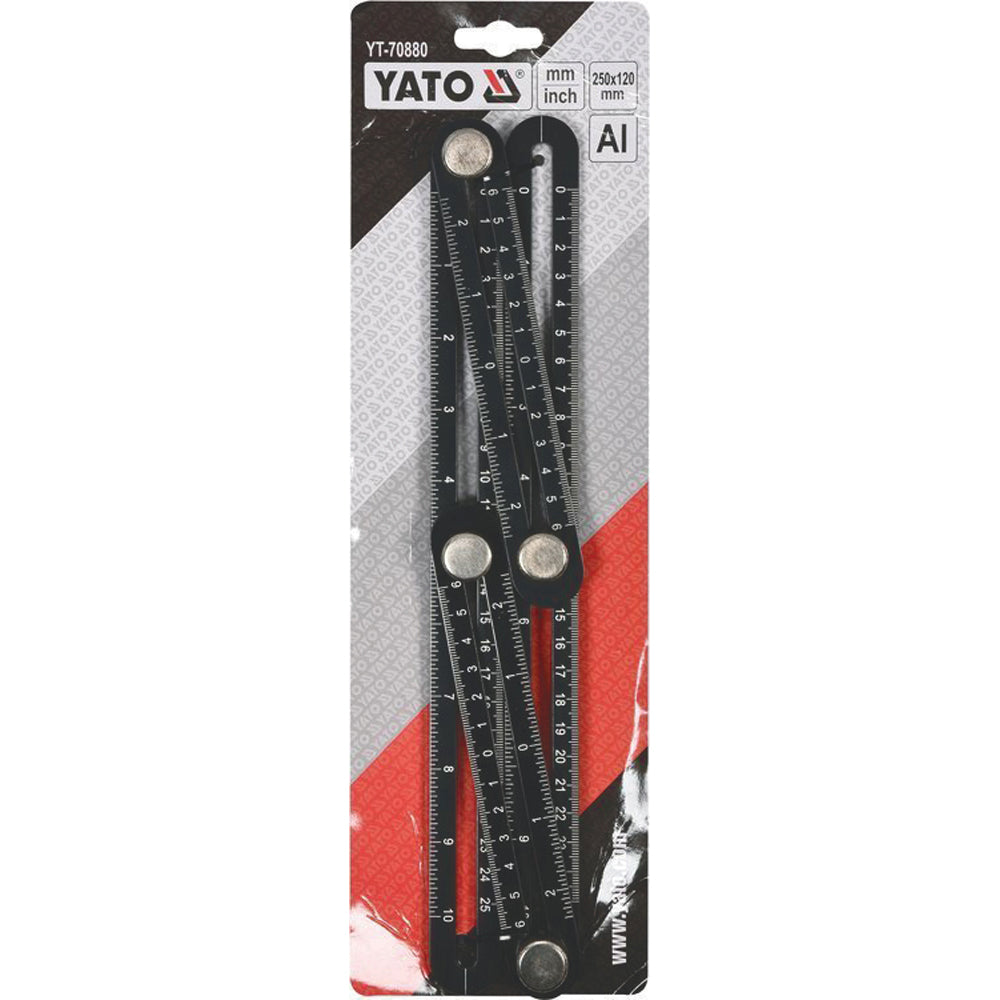 Yato YT-70880 Ρυθμιζόμενος Χάρακας Γωνιόμετρο Μεταλλικό Αντιγραφής & Αποτύπωσης