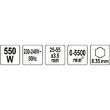 Yato YT-82071 Επαγγελματικό Κατσαβίδι Γυψοσανίδας 550Watt