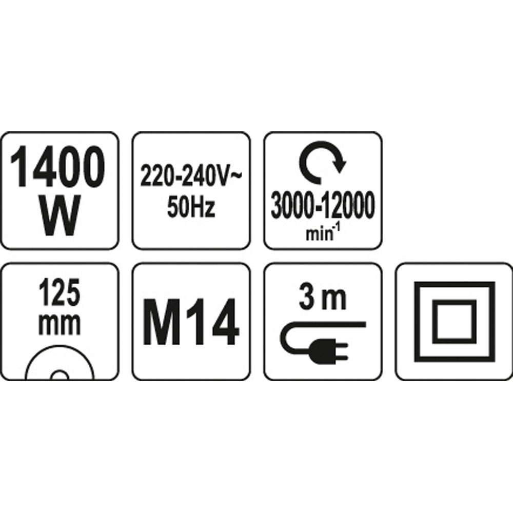 Yato YT-82098 Επαγγελματικός Ηλεκτρικός Γωνιακός Τροχός 1400W 125mm ΡΥΘΜΙΖΟΜΕΝΟΣ