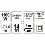 Yato YT-82185 Ηλεκτρική Συμπαγής Πριονοκορδέλα Κοπής 1100Watt