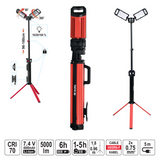Yato YT-81811 Προβολέας LED Διπλός Επαναφορτιζόμενος Με Τρίποδο 5000 Lumens