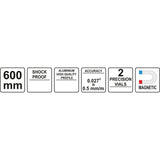 Yato YT-30064 Αλφάδι Αλουμινίου Shock Proof Μαγνητικό Με 2 Μάτια 1200mm