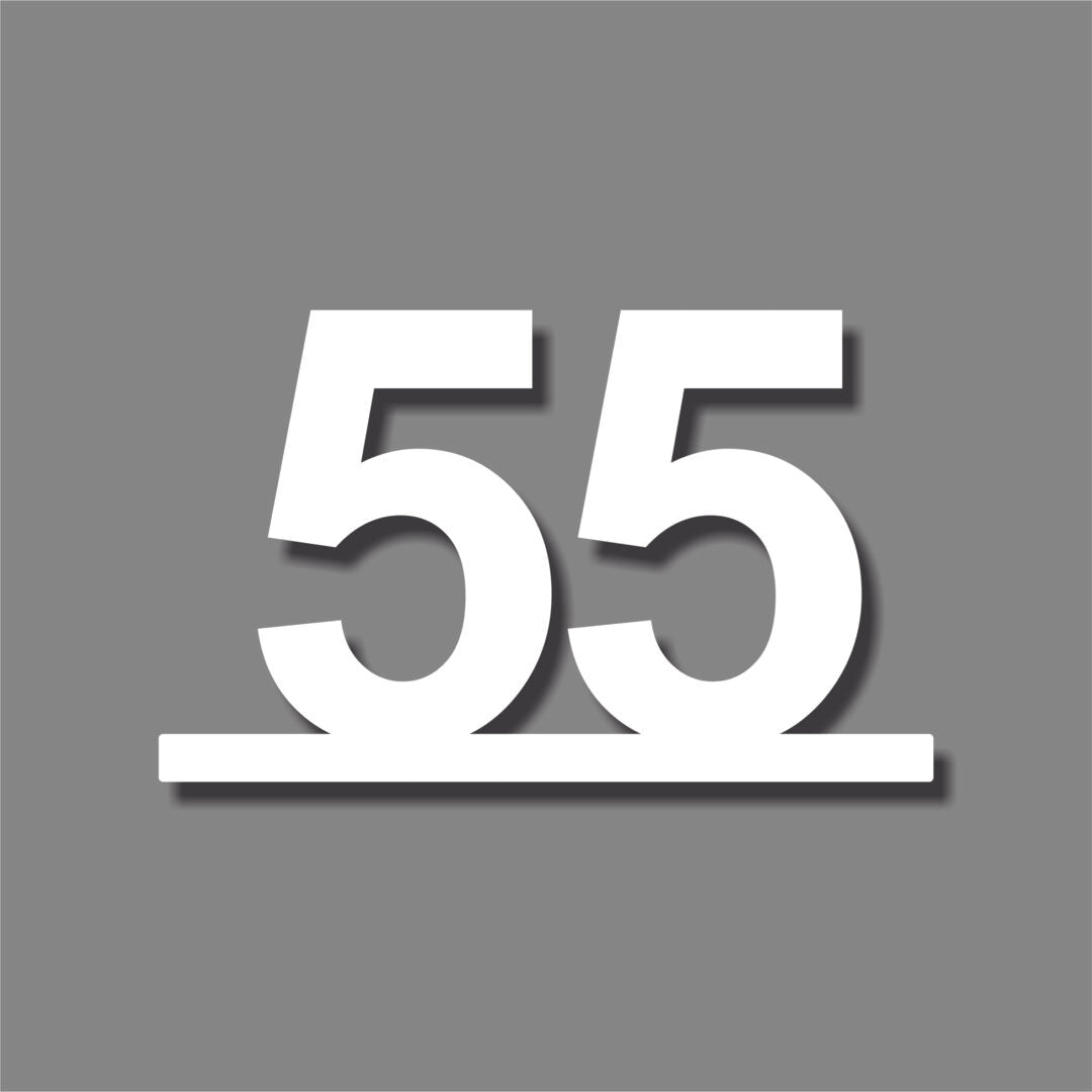 Διψήφιος Αριθμός Αρίθμησης Οδών - Δωματίων Ξενοδοχείων 80mm x 130mm Λευκός