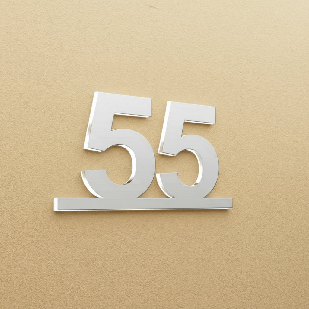 Διψήφιος Αριθμός Αρίθμησης Οδών - Δωματίων Ξενοδοχείων 80mm x 130mm Λευκός