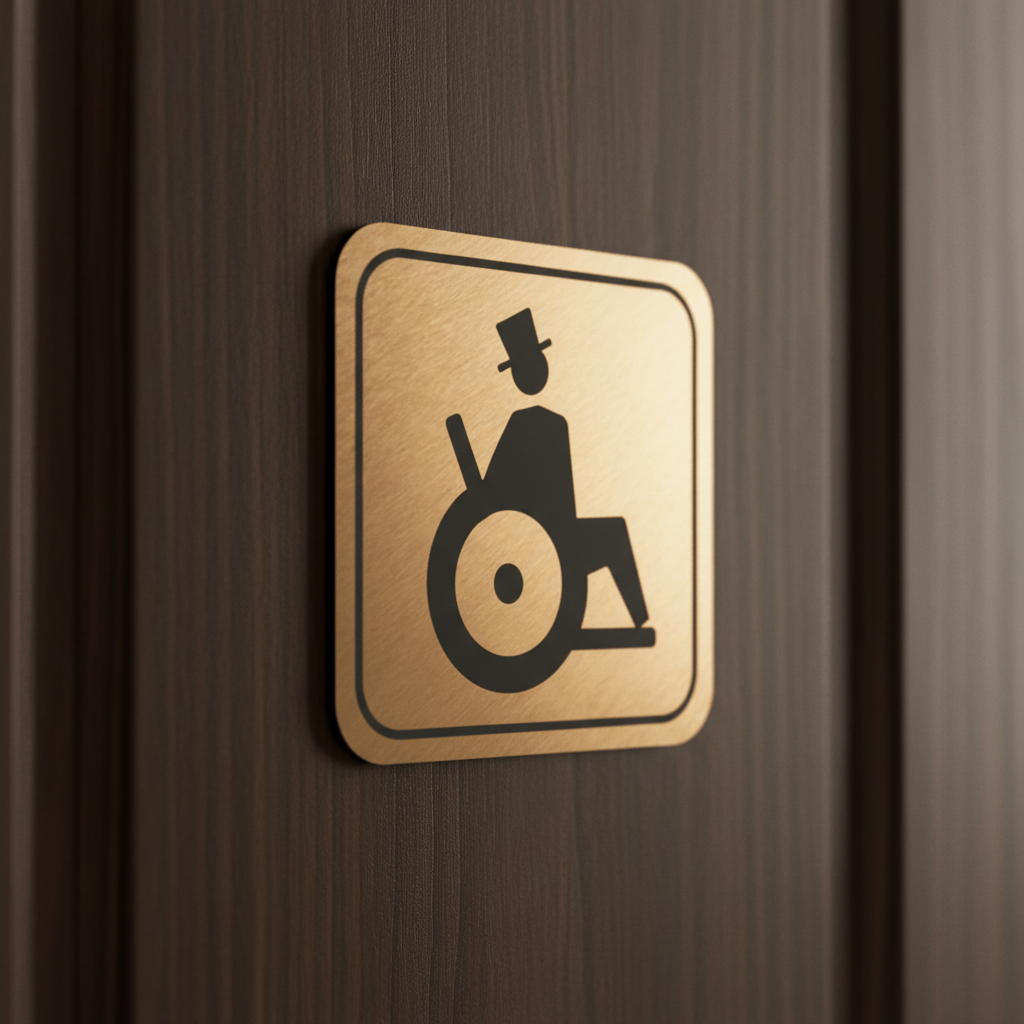 Πινακίδα Σήμανσης WC Aκρυλικό Plexiglass “WC ΑΜΕΑ” 110mm x 110mm