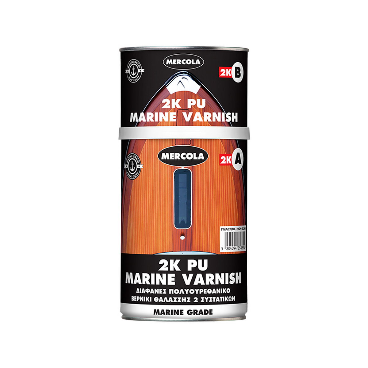 Mercola 2K PU Marine Varnish Εποξειδικό Βερνίκι Θαλάσσης Πολυουρεθάνης 2 Συστατικών ΜΑΤ