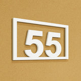 Διψήφιος Αριθμός Με Πλαίσιο Αρίθμησης Οδών - Δωματίων Ξενοδοχείων 150mm x 100mm Λευκός