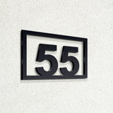 Διψήφιος Αριθμός Με Πλαίσιο Αρίθμησης Οδών - Δωματίων Ξενοδοχείων 150mm x 100mm Μαύρος