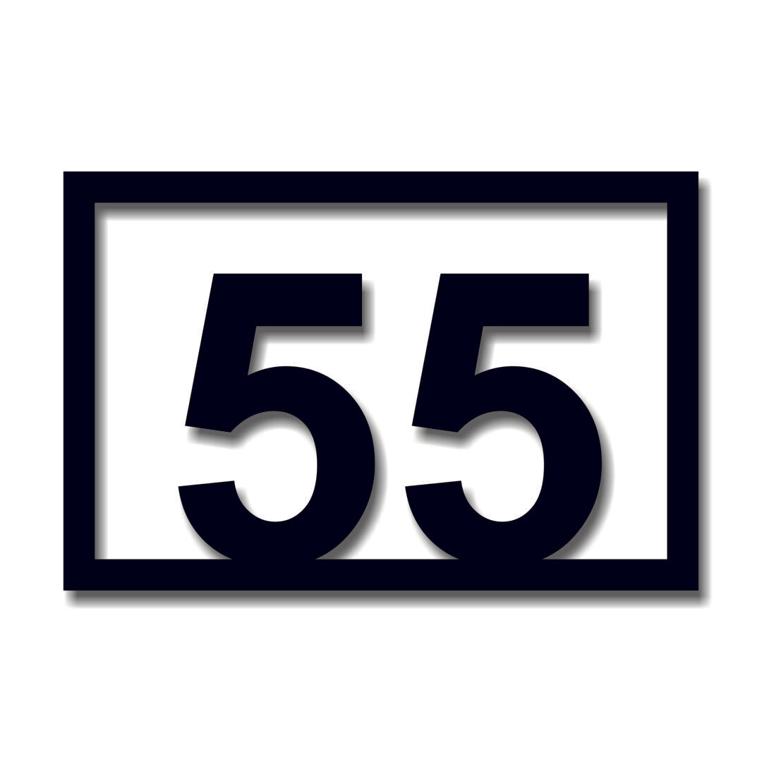 Διψήφιος Αριθμός Με Πλαίσιο Αρίθμησης Οδών - Δωματίων Ξενοδοχείων 150mm x 100mm Μαύρος