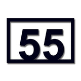 Διψήφιος Αριθμός Με Πλαίσιο Αρίθμησης Οδών - Δωματίων Ξενοδοχείων 150mm x 100mm Μαύρος