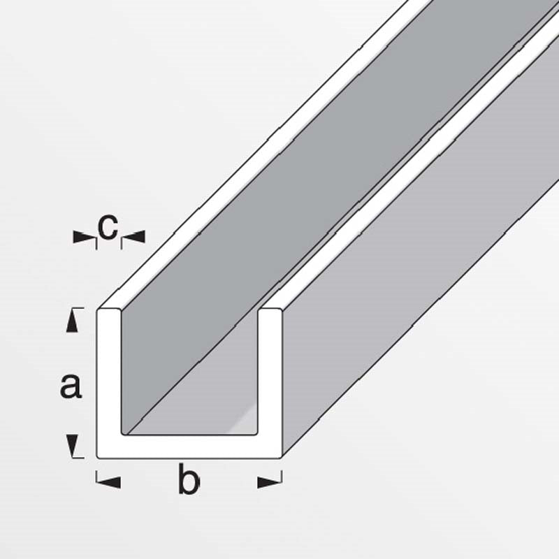 Προφίλ U από Ανοδειωμένο Αλουμίνιο 8.2mm x 10.1mm x 8.2mm