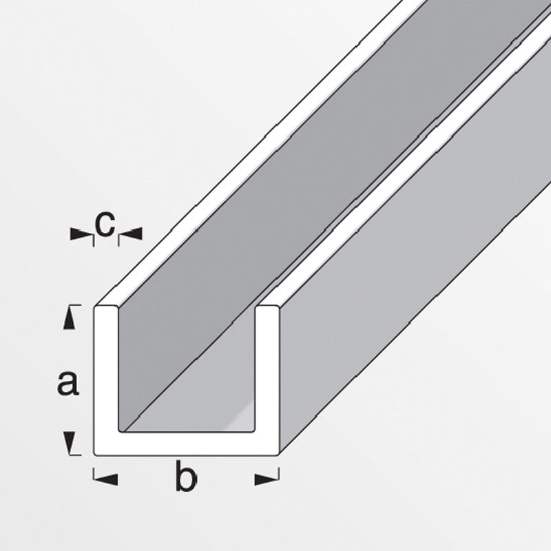 Προφίλ U Πλαστικό PVC Λευκό 10x18x1mm 1mtr