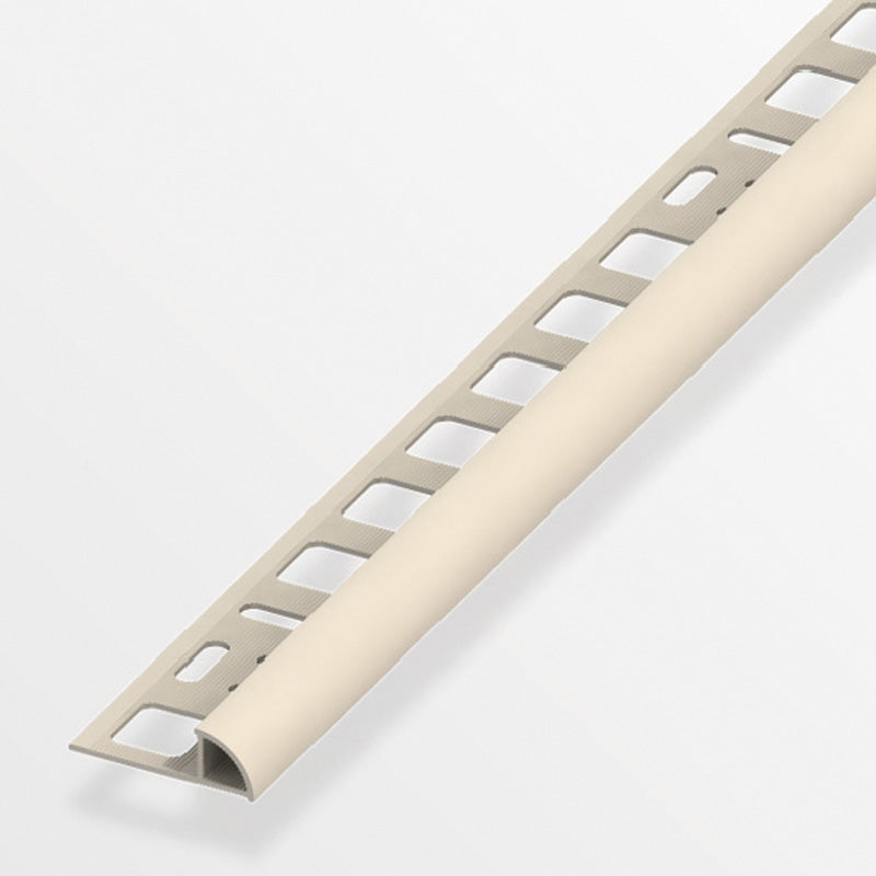 Προφίλ πλακιδίων με ημιστρόγγυλη εξωτερική γωνία από πλαστικό PVC Σκούρο Γκρι 8 x 19.5mm 2.5m