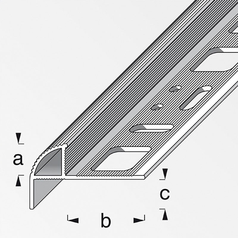 Προφίλ Προστασίας Σκαλοπατιών "Simple" Ανοδιωμένο Αλουμίνιο Ασημι 1mtr