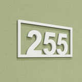 Τριψήφιος Αριθμός Με Πλαίσιο Αρίθμησης Οδών - Δωματίων Ξενοδοχείων 200mm x 100mm Λευκός