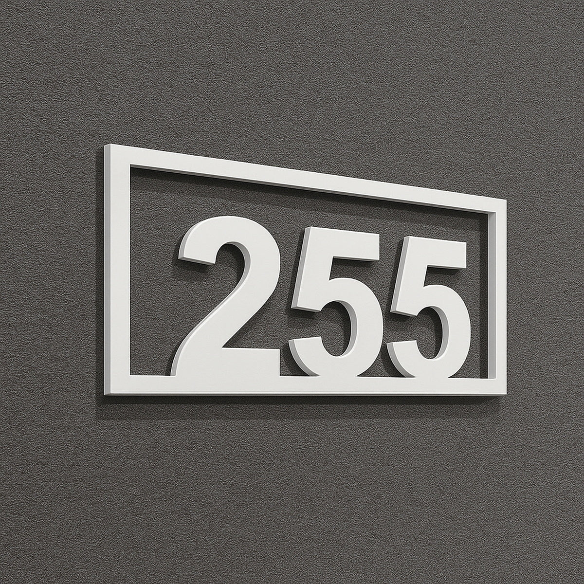 Τριψήφιος Αριθμός Με Πλαίσιο Αρίθμησης Οδών - Δωματίων Ξενοδοχείων 200mm x 100mm Λευκός