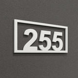 Τριψήφιος Αριθμός Με Πλαίσιο Αρίθμησης Οδών - Δωματίων Ξενοδοχείων 200mm x 100mm Λευκός