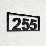 Τριψήφιος Αριθμός Με Πλαίσιο Αρίθμησης Οδών - Δωματίων Ξενοδοχείων 200mm x 100mm Μαύρος