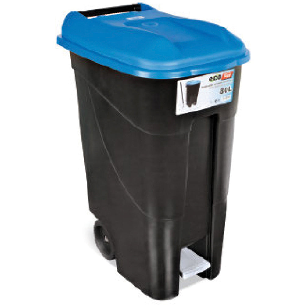TAYG ECO 433023 Κάδος Απορριμμάτων Με Πεντάλ & Ρόδες 80Ltr ΜΑΥΡΟΣ ΜΠΛΕ ΚΑΠΑΚΙ