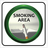 Πινακίδα Σήμανσης Καπνίσματος PVC "SMOKING AREA" Χώρος Καπνιστών 95mm x 95mm