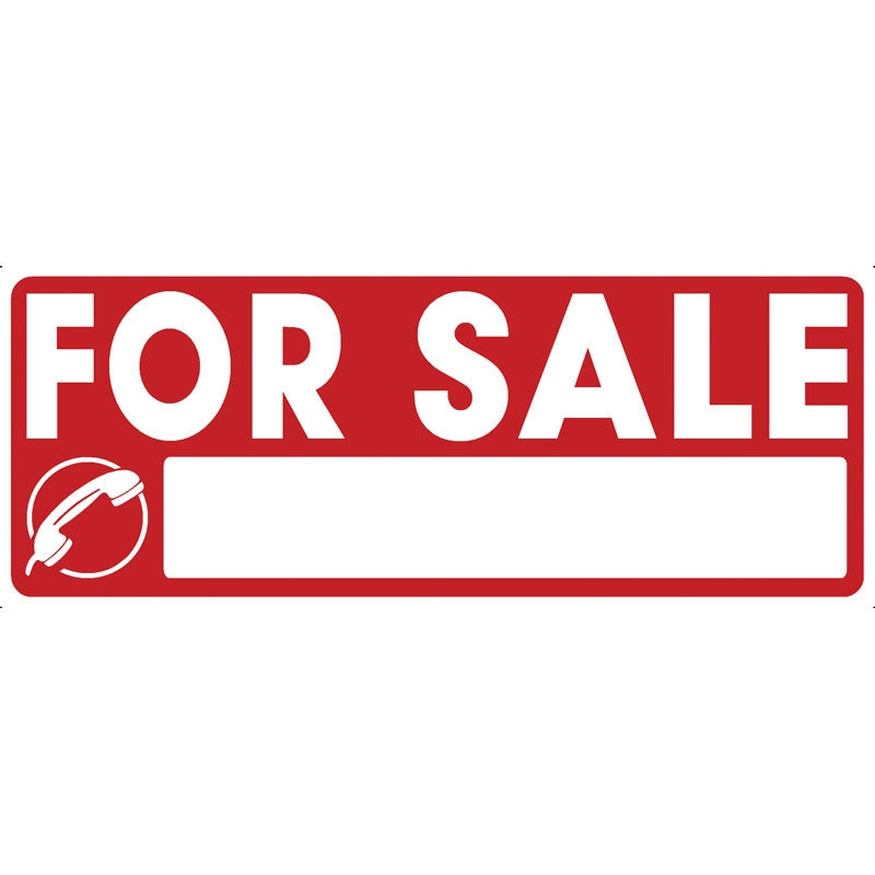 Πινακίδα Σήμανσης Αυτοκόλλητο Βινύλιο "FOR SALE" 115mm x 295mm