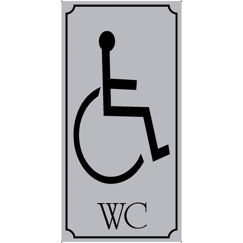 Πινακίδα Σήμανσης Αυτοκόλλητο PVC "TOILETS-ΑΜΕΑ" 75mm x 150mm