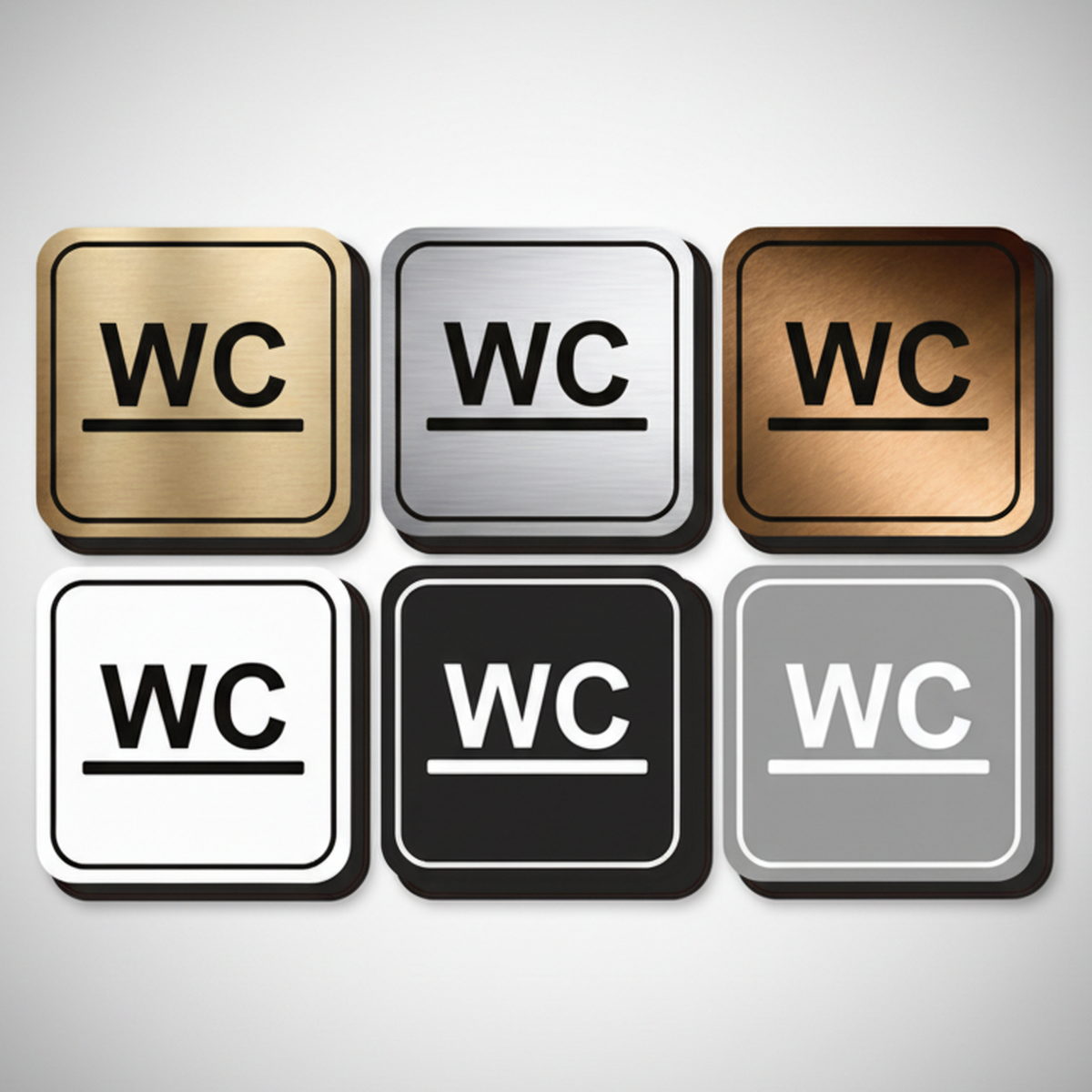 Πινακίδα Σήμανσης WC Aκρυλικό Plexiglass “WC” 110mm x 110mm