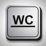 Πινακίδα Σήμανσης WC Aκρυλικό Plexiglass “WC” 110mm x 110mm