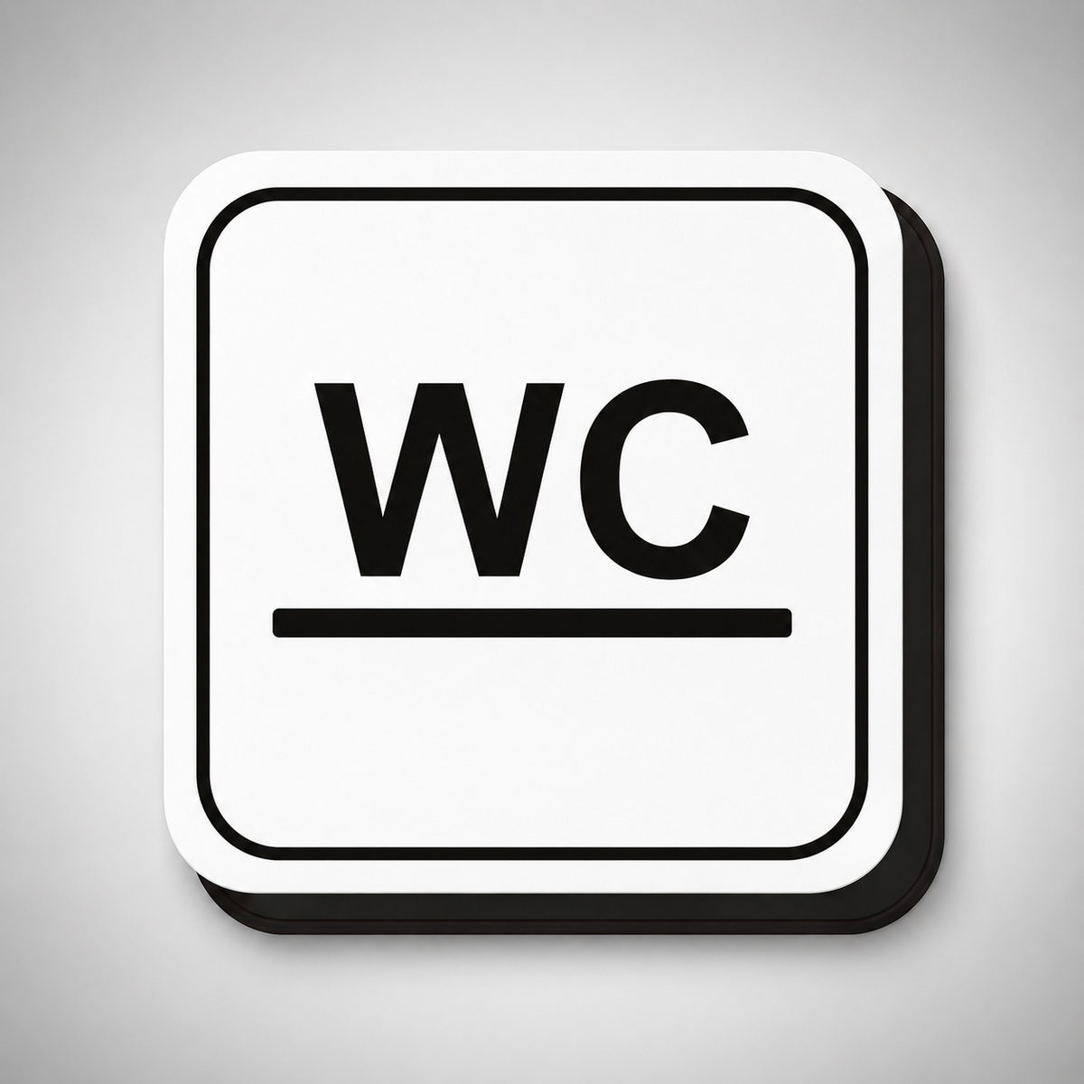 Πινακίδα Σήμανσης WC Aκρυλικό Plexiglass “WC” 110mm x 110mm