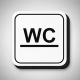 Πινακίδα Σήμανσης WC Aκρυλικό Plexiglass “WC” 110mm x 110mm