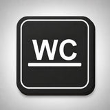 Πινακίδα Σήμανσης WC Aκρυλικό Plexiglass “WC” 110mm x 110mm