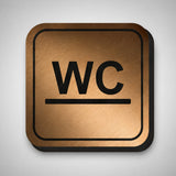 Πινακίδα Σήμανσης WC Aκρυλικό Plexiglass “WC” 110mm x 110mm