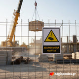 Πινακίδα Σήμανσης Αλουμινίου Εργοταξίου "ΑΙΩΡΟΥΜΕΝΑ ΦΟΡΤΙΑ" 300mm x 200mm ΑΝΑΚΛΑΣΤΙΚΗ (Copy)