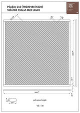 Καφασωτό Ξύλινο Ρόμβος 2x2 Ύψους 180cm 180cm x 180cm