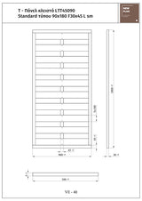 Πάνελ Κλειστό Ξύλινο Standard Ύψους 180cm 90cm x 180cm