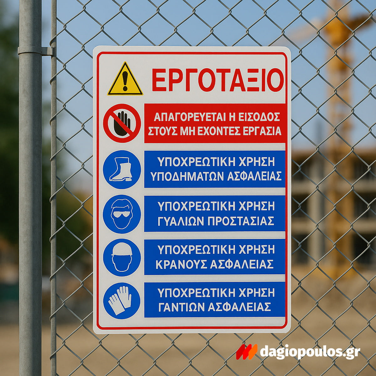 Πινακίδα Σήμανσης Αλουμινίου Εργοταξίου "ΓΕΝΙΚΟ 1"