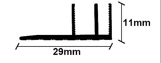 Προφίλ Παρκέ - Laminate Μεγάλη Βάση Για Προφίλ 29mm x 2750mm Ισόπεδο Ασημί