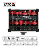 Yato YT-68006 Κοπτικά Ρούτερ 6mm Σετ 12Τμχ.