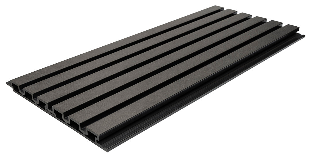 3D WPC 8570 Dark Grey Συνθετικό Panel 2ης Γενιάς Με Πηχάκια 25x176.5x2900mm